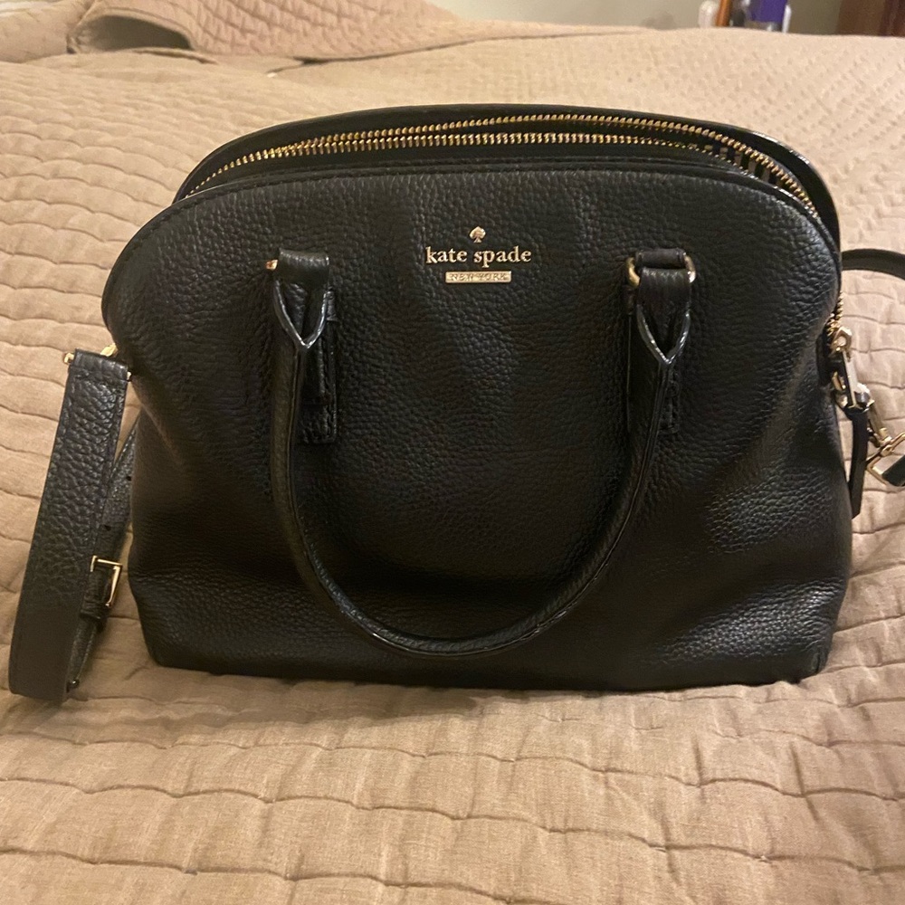 Kate Spade Black Pebbled Leather Satchel